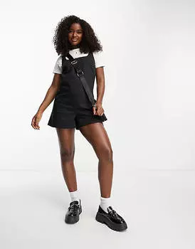 Черный саржевый комбинезон в форме квадрата ASOS DESIGN