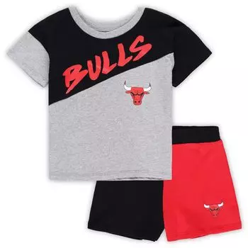 Черный/серый комплект из футболки и шорт Chicago Bulls Super Star для малышей Outerstuff