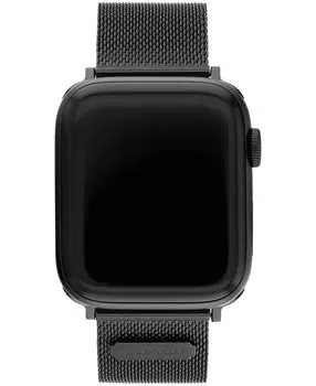 Черный сетчатый браслет из нержавеющей стали для apple watch 42/44/45 мм COACH, черный