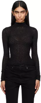 Черный сетчатый кружевной топ FRAME