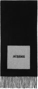 Черный шарф La Casa 'L'echarpe Rond Carre' JACQUEMUS, Multi/Black