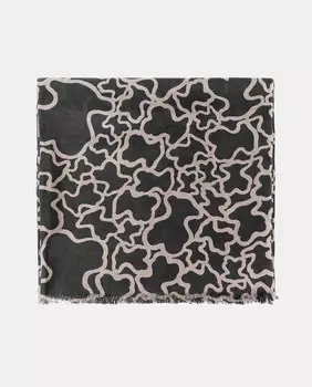 Черный шарф с логотипом Tous, черный