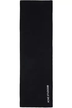Черный шарф с вышитым логотипом Acne Studios