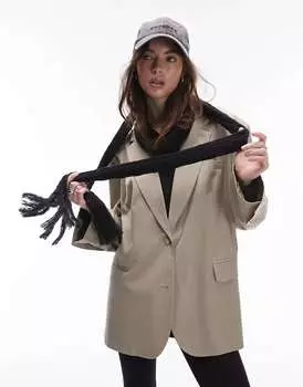 Черный шарф тонкой вязки Topshop Sasha