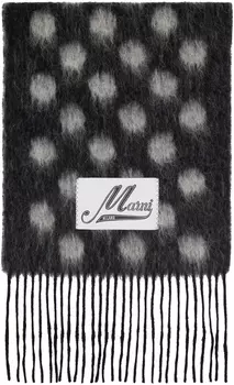 Черный шарф в горошек Marni