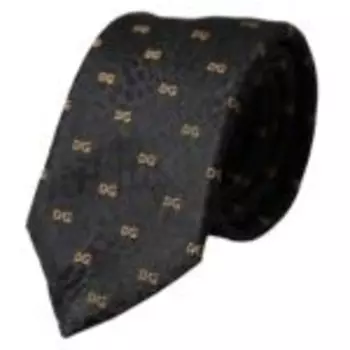 Черный шелковый фирменный логотип, регулируемый мужской галстук Dolce & Gabbana