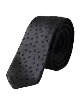 Черный шелковый галстук в горошек, регулируемый, мужской Dolce & Gabbana
