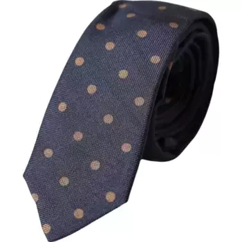 Черный шелковый галстук в горошек, регулируемый, мужской Dolce & Gabbana