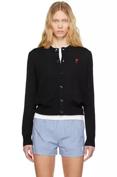 Черный шерстяной кардиган Ami de Coeur AMI Paris