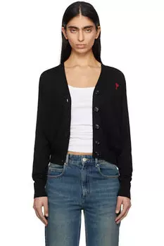Черный шерстяной кардиган Ami de Coeur AMI Paris