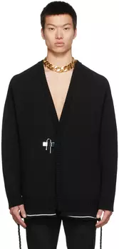 Черный шерстяной кардиган с навесным замком Givenchy