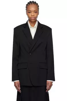 Черный шерстяной костюмный пиджак MM6 Maison Margiela