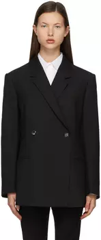 Черный шерстяной пиджак Loreo Totême