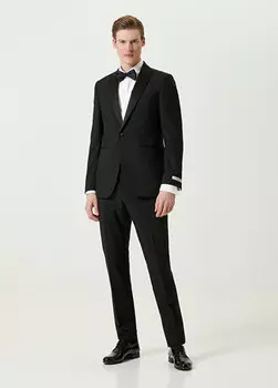 Черный шерстяной смокинг Beymen