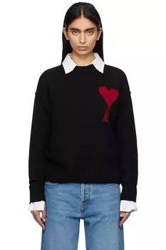 Черный шерстяной свитер Ami de Coeur AMI Paris