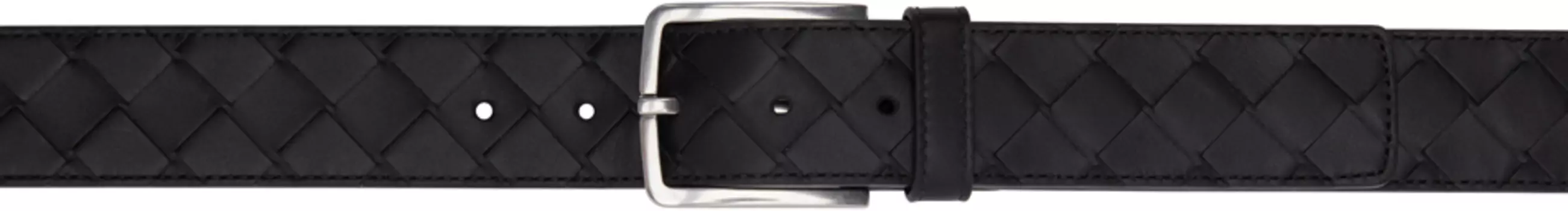 Черный широкий ремень Intrecciato Bottega Veneta