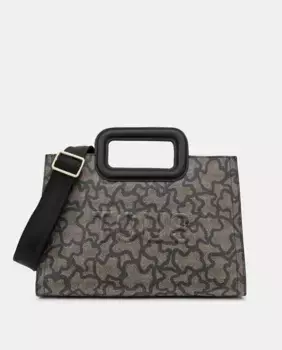 Черный шопер среднего размера с принтом и двойной ручкой Tous, черный