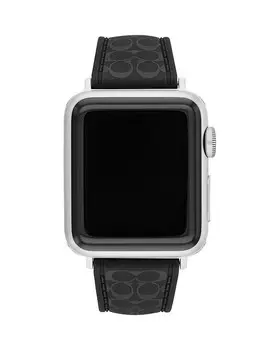 Черный силиконовый ремешок COACH для Apple Watch, 38/40/41 мм