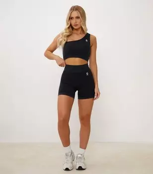 Черный спортивный бюстгальтер Gym King с асимметричными бретелями Gym King, черный