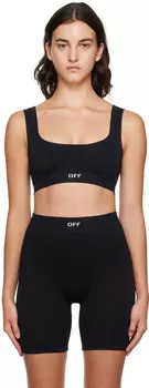 Черный спортивный бюстгальтер Off-White Off Stamp