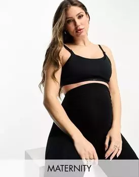 Черный спортивный бюстгальтер с легкой поддержкой Nike Maternity Alate Dri-Fit