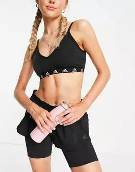 Черный спортивный бюстгальтер с легкой поддержкой adidas Training Everyday