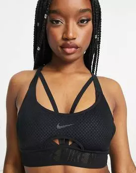Черный спортивный бюстгальтер с легкой поддержкой Nike Training Ultrabreathe Indy