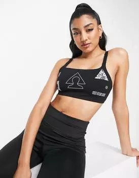 Черный спортивный бюстгальтер с легкой поддержкой Nike Yoga Indy GRX Dri-FIT