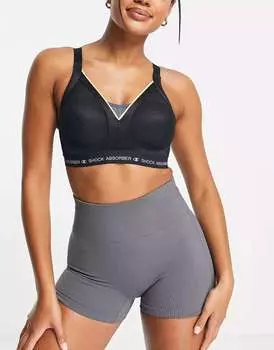 Черный спортивный бюстгальтер с высокой поддержкой Shock Absorber Active Shaped