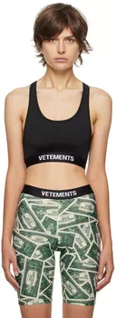 Черный спортивный бюстгальтер со спиной-борцовкой VETEMENTS