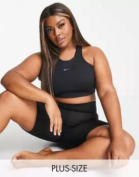Черный спортивный бюстгальтер со средней поддержкой Nike Yoga Plus Alate