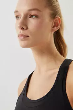 Черный спортивный бюстгальтер стрейч 4D Dash and Stars, черный