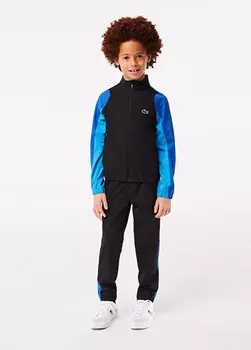 Черный спортивный костюм для мальчика с цветными блоками Lacoste