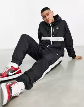Черный спортивный костюм Nike Club с полосками по бокам