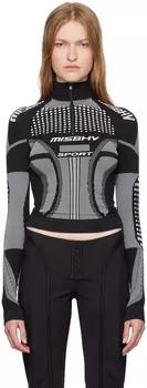 Черный спортивный топ Europa с застежкой-молнией на четверть MISBHV, черный/белый