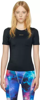 Черный спортивный топ с принтом Versace Underwear