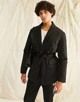 Черный стеганый блейзер ASOS DESIGN