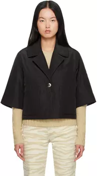 Черный стеганый пиджак GANNI