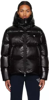 Черный стеганый пуховик Черный Emporio Armani