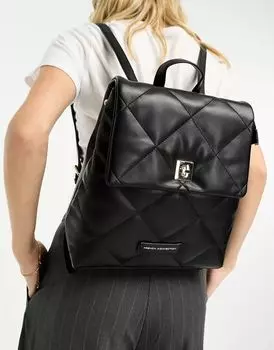 Черный стеганый рюкзак French Connection