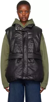 Черный стеганый жилет GANNI