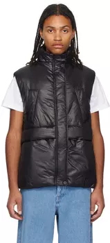 Черный стеганый жилет GANNI