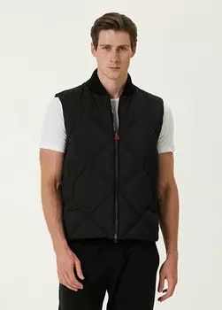 Черный стеганый жилет Kiton