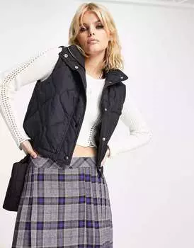 Черный стеганый жилет Violet Romance