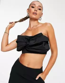 Черный структурированный топ-бандо с бантом ASOS DESIGN Going Out