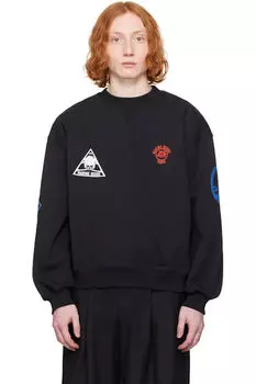 Черный сувенирный флисовый свитшот оверсайз Marine Serre