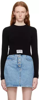 Черный свитер с круглым вырезом Moschino Jeans