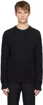 Черный свитер с круглым вырезом TOM FORD