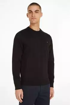 Черный свитер с круглым вырезом Tommy Hilfiger, черный