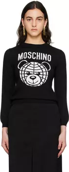 Черный свитер с плюшевым мишкой Moschino